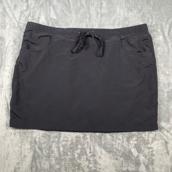 LL Bean Women's Black Nylon Supplex Skirt Elastic Waist Active Outdoor L - Picture 1 of 7